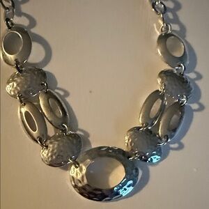 Trifari Silver Textured Necklace Vintage